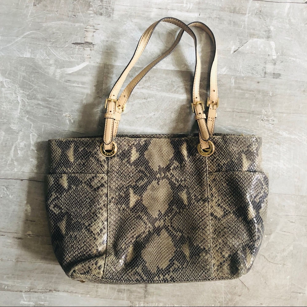 Michael Kors Gray/Tan Python Bag